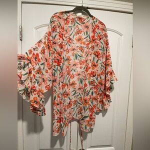 Umgee Floral Kimono with Sash